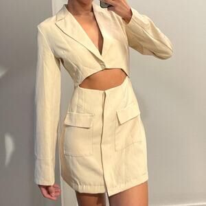 Cream Blazer Dress